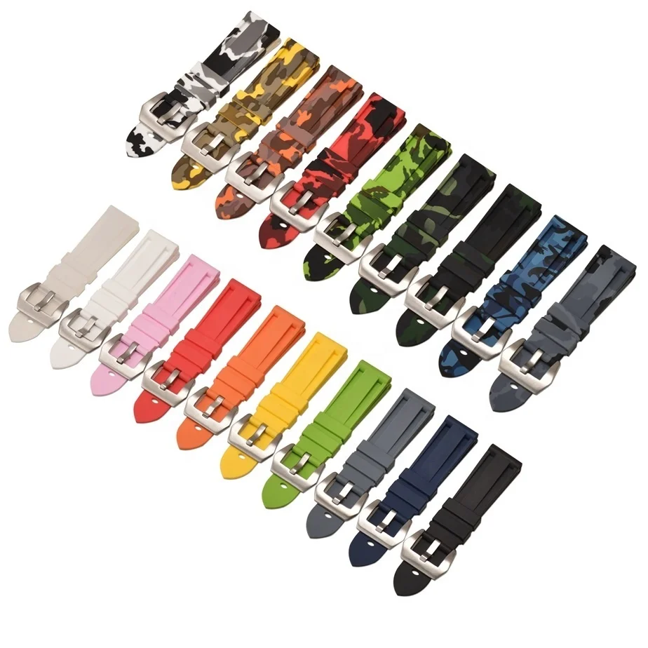 

20mm 22mm 24mm 26mm Camouflage Rubber Silicon Watch Strap Silicone Watch Band
