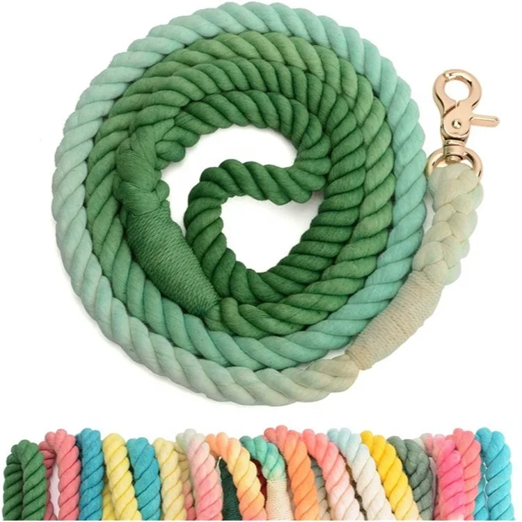 

Wholesale Heavy Training Multicolor Traction Rope Organic Dog Leash Cotton, Customized color
