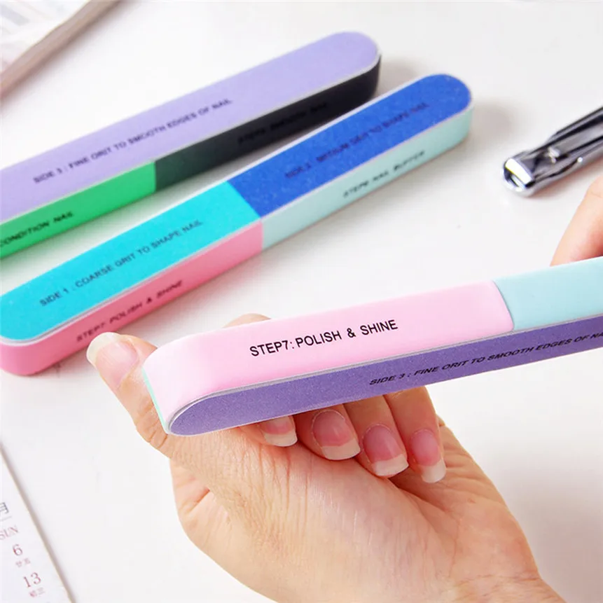 

NAD017 1pc Six Sided Nail Polishing File Nail Art Sanding Salon New User Practice Manicure Pedicure Tools