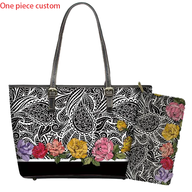 

2021 hot sale cheap pu material luxury boho pattern ladies purse and women bohemian style handbag for sale, Customized color