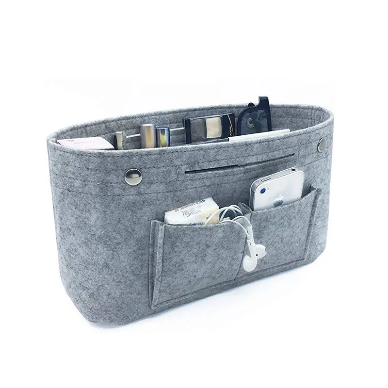 

Wool Felt Cosmetic Bag Colorful Felt Insert Bag Organizer Felt Multi Pocket Tote Useful Cosmetic Bag, Customized color