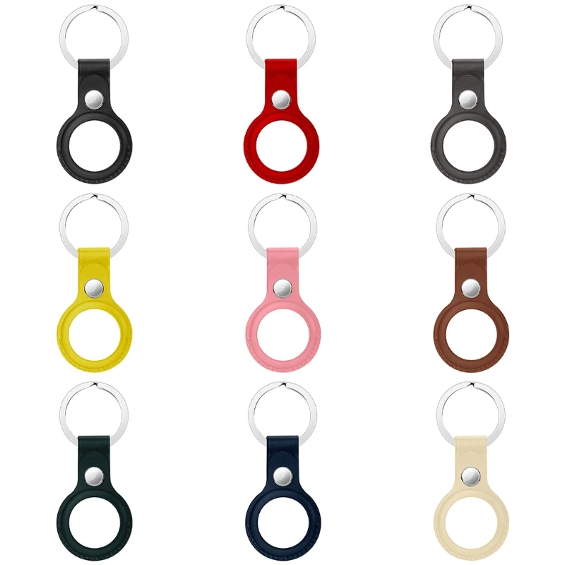 

Protective Cover PU Leather Case Location Tracker Protector for AirTags Tracker, Red,green,silver,yellow