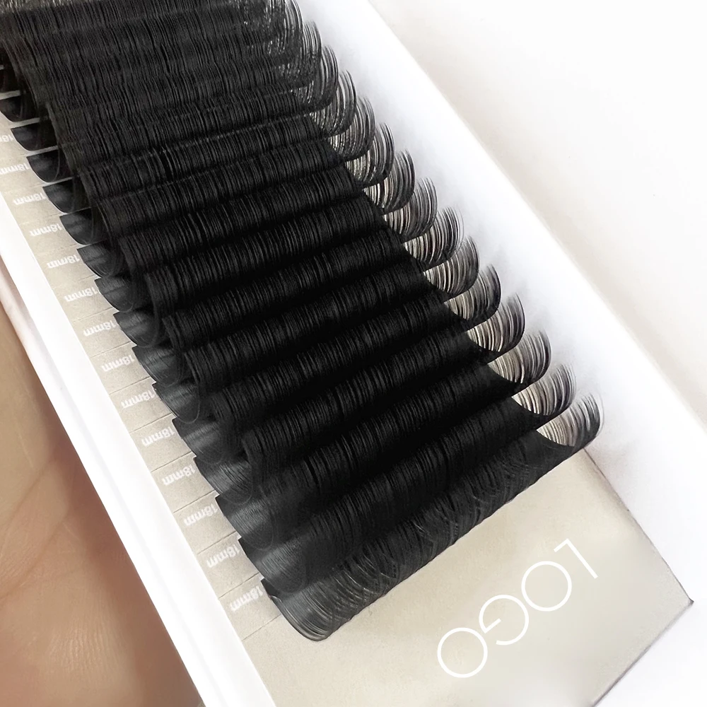 Custom logo Silk Velvet Cashmere Faux Mink Lash Trays Soft Eyelash Extensions Wholesale Black Brown Lashes Extensions Lash Trays