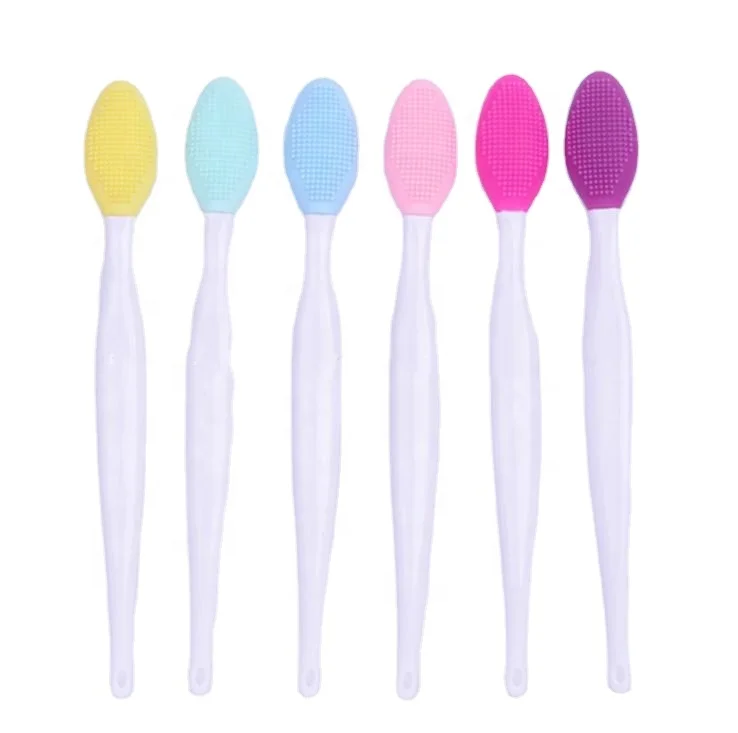 

BEAU FLY lip scrub brush Easy To Carry Face Blackhead Removal Cleaning Silicone Nose Exfoliate Brush, 6 colors