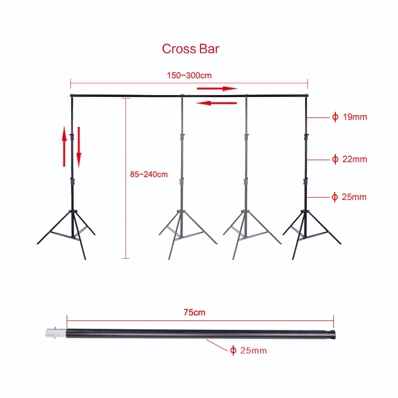 

Photo Studio Adjustable  Background Stand