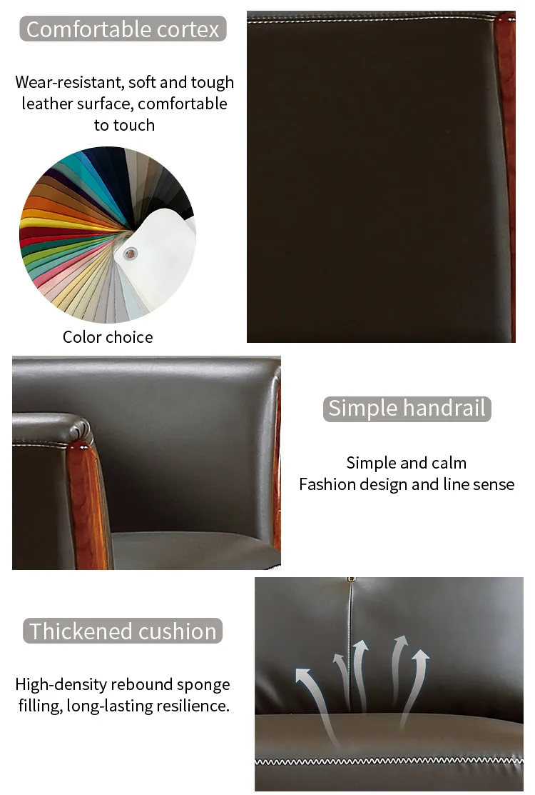 Pengpai Gunine Leather 3 Set Sofas Chesterfield Modern Indoor Waiting Room Sofa