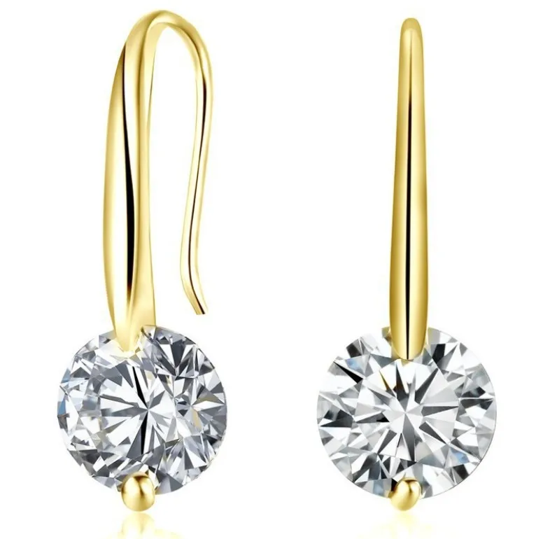 

14k gold plated crystal hoop earrings for women hoop, As picture