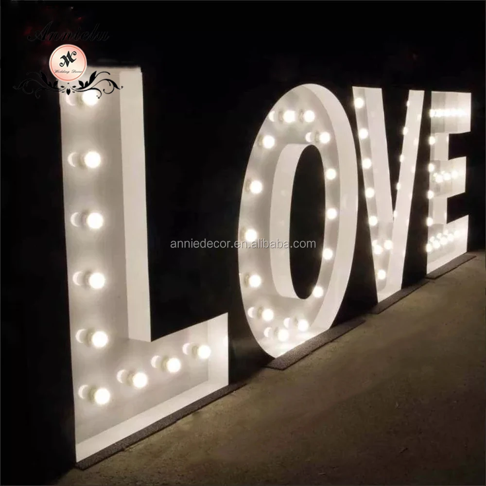 Wedding Stage Decoration Backdrop Giant Acrylic LED Sign Letter LOVE Lights
