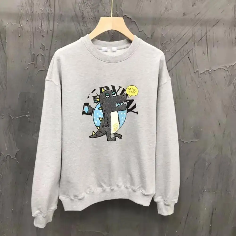 High Quality Latest Custom French Terry Pullover Oversized 100%  Cotton Embossed Embroidery Print Chenille Patches Sweatshirt