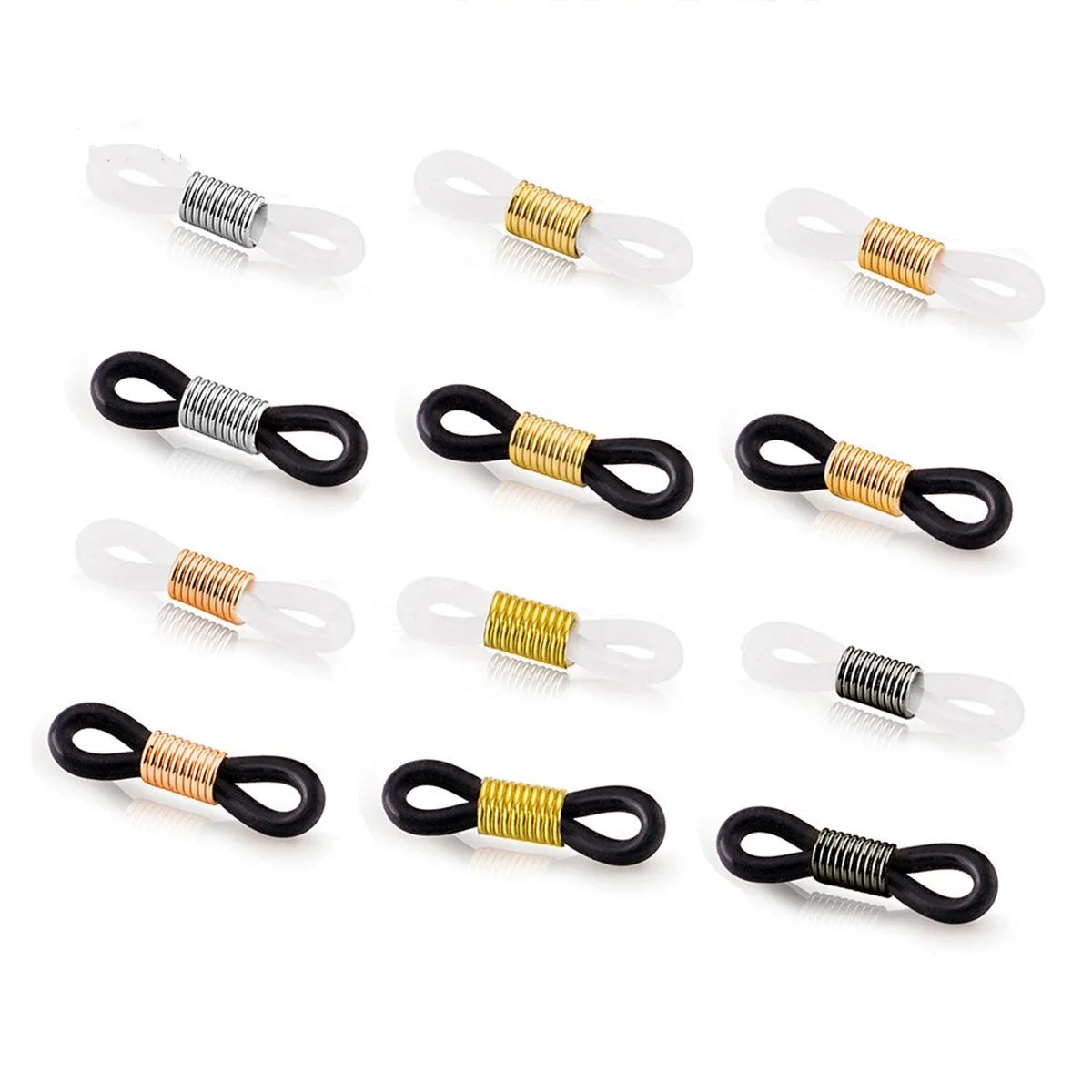 

Adjustable rubber end connector at the end of the eyeglasses chain for eyeglass frame necklace chain