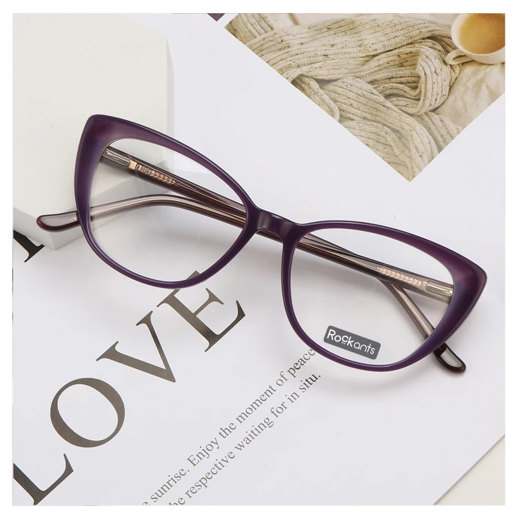 

cat eye woman acetate frames fashionable design eyeglasses optical frame, 3 colors