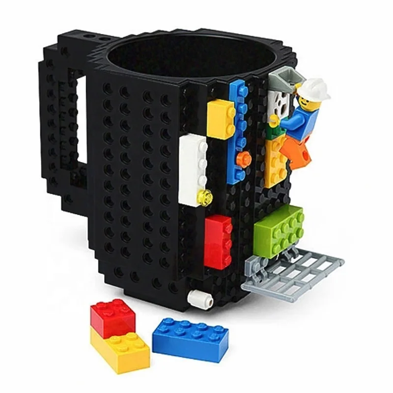 

Build-On Brick lego Mug DIY Building Blocks Coffee Mugs 350 ml Creative Drinkware BPA Free mug Birthday Gifts Tazas lego cup, Multi colors