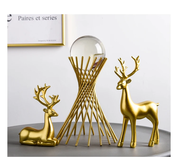 

Metal Gold Crystal Ball Office Decor Modern Luxury Interior Modern Ins North European Home Decoration Accessories