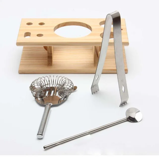 

9pcs Bar Tool Set with Stylish Bamboo Stand | Perfect Home Bartending Kit and Martini Cocktail Shaker Set, As picture
