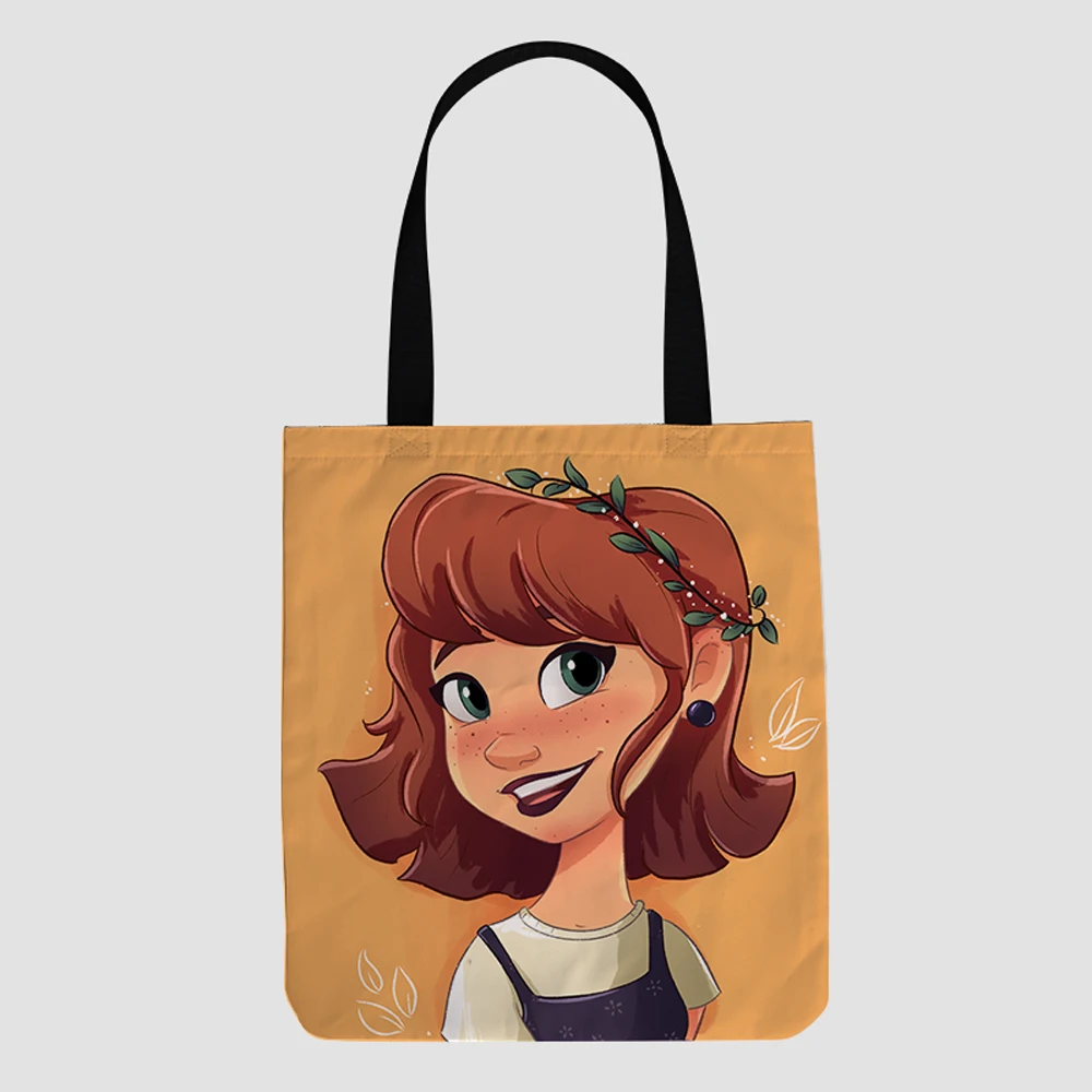 

Fashion multifunctional custom DIY disne Cartoon girl canvas eco friendly foldable grocery messenger shopping tote bag
