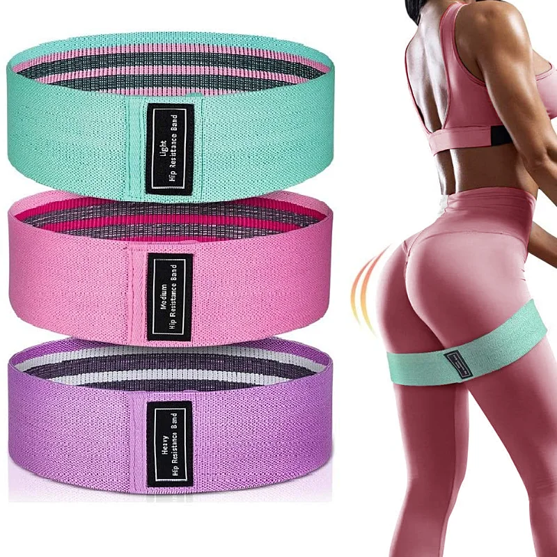 

Female Sports Exercise Professional Gym Kit Fitness Polyester Cotton Loop 3 Set Fabric Resistance Band