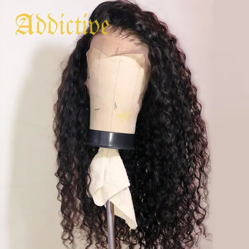 

Addictive Water Wave Kinky Curly T Lace Front Bob 100% Human Hair Wig