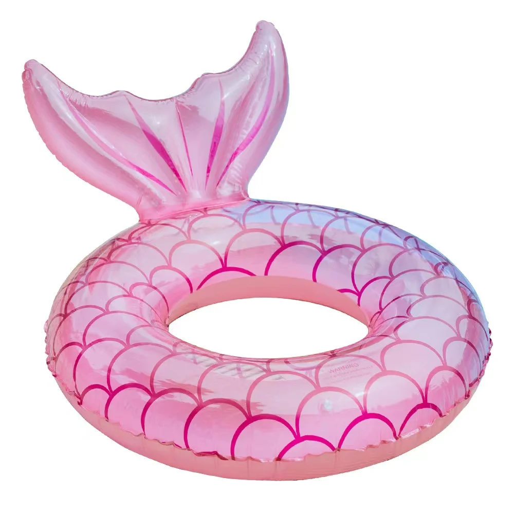 

2021 Amazon Hot Selling Design Mermaid Swimming Ring Pool Ring Pink Adults Kids Mermaid Tail For Swimming