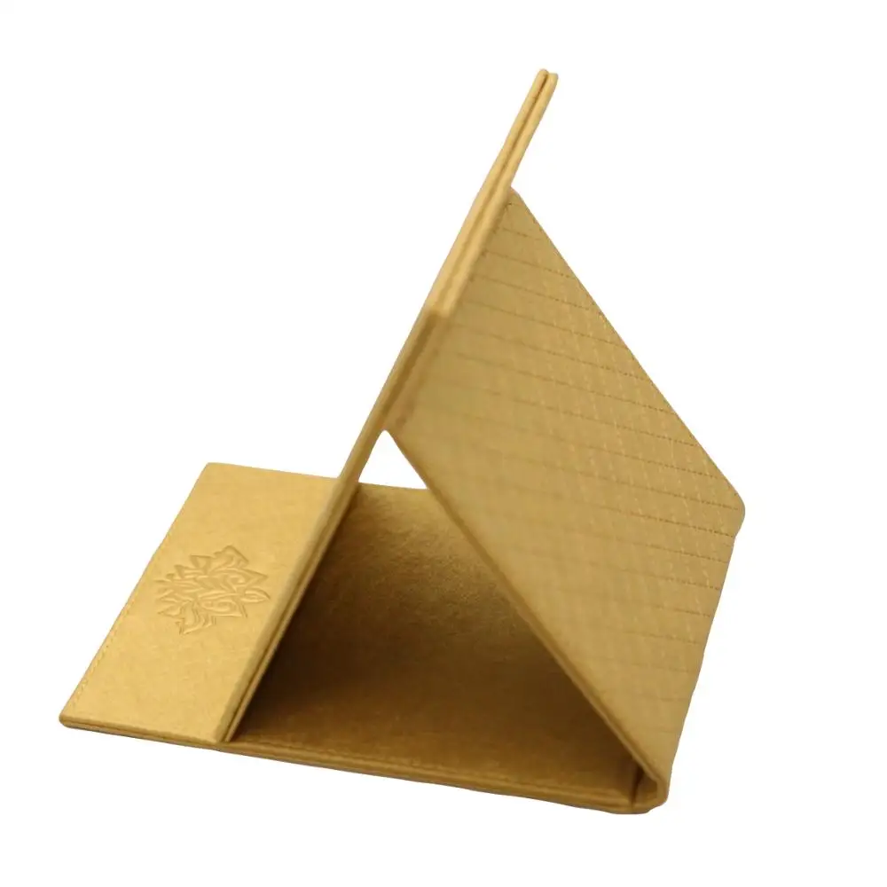

Good quality Wholesale folding pu leather makeup tool beauty mirror cosmetic accessories makeup mirror, Gold