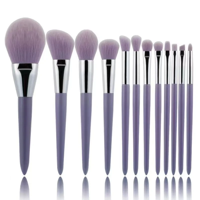 

High quality beauty brush wholesale 12pcs pink purple makeup brush 2021