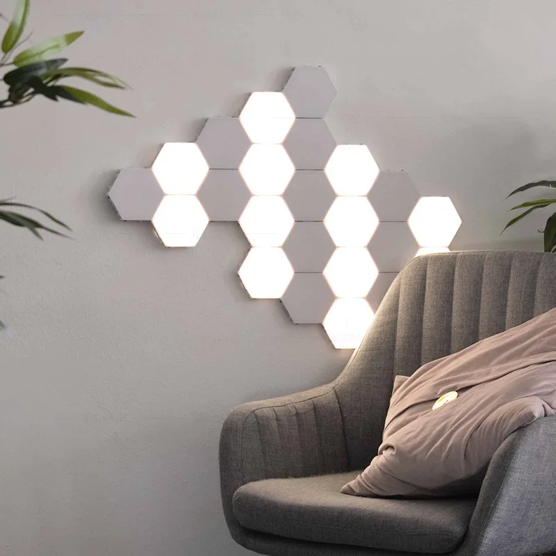 2020 NEW Magnetic Hexagons Creative LED wall light Quantum Honeycomb light with Hand Touch  decorative wall light