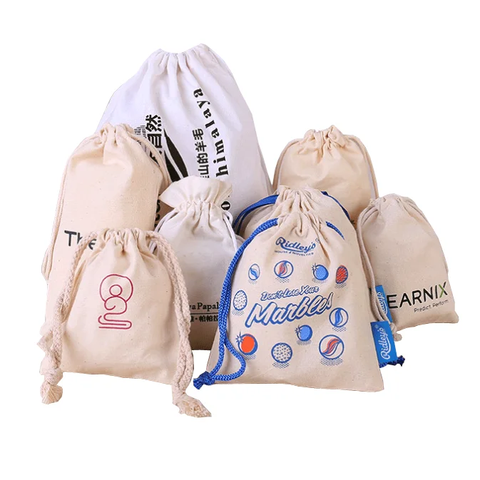 

Wholesale practical storage bag cotton linen flannel gift canvas drawstring bag blank or customized color logo