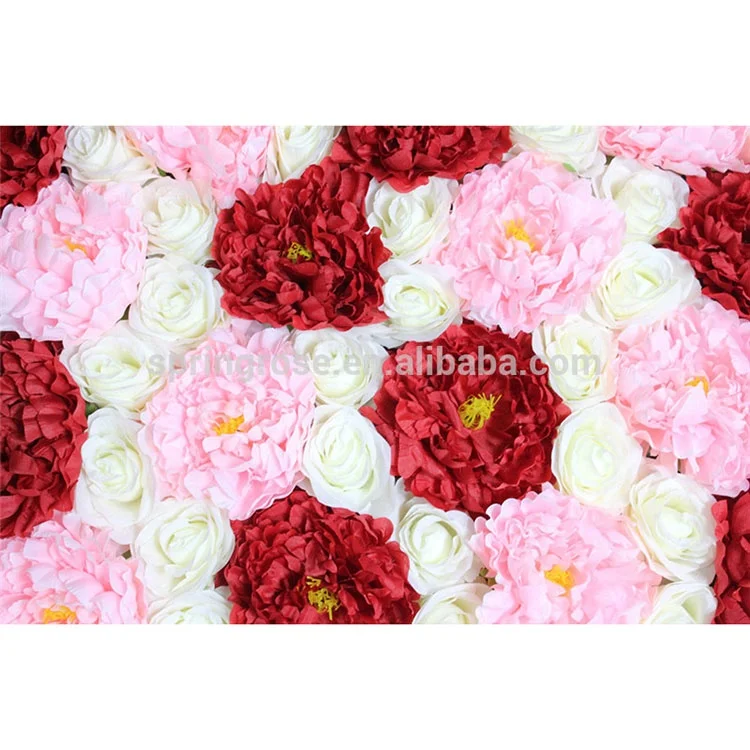 

SPR 2020 new wedding rose peony artificial flower wall panel decorative flowers for party event stage backdrop decoration, Mix pink