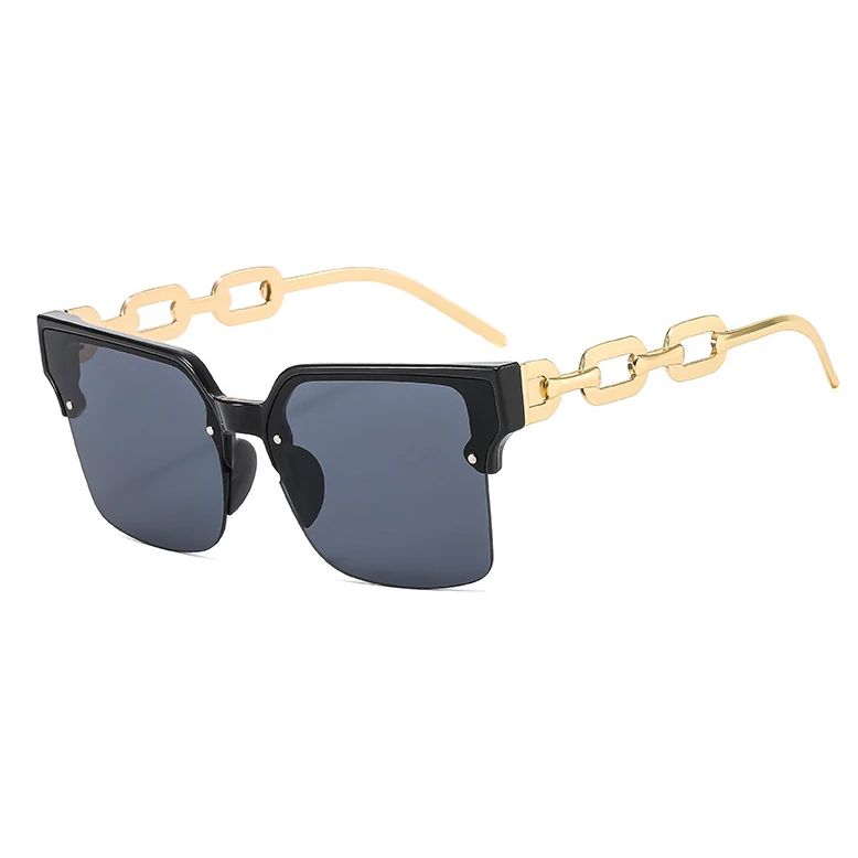 

NWOGLSS 22013 Luxury Oversized Sun Glasses Chain Leg Designer Sunglasses 2022