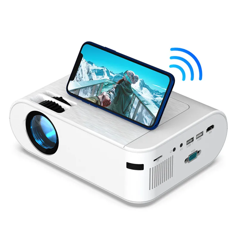 

P62 mini beamer Projector 4000 Lumens Mirror Version Mini Projectors Smartphone Home Theater Projector Movie Proyector, White
