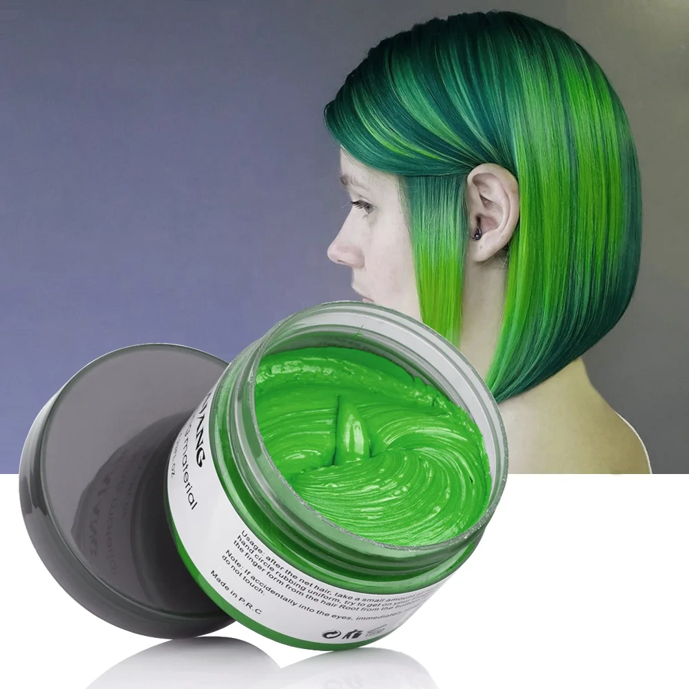 

USA FREE SHIPPING OEM New Well High Quality Private Label Green Temporary Hair Color Wax, Green/golden