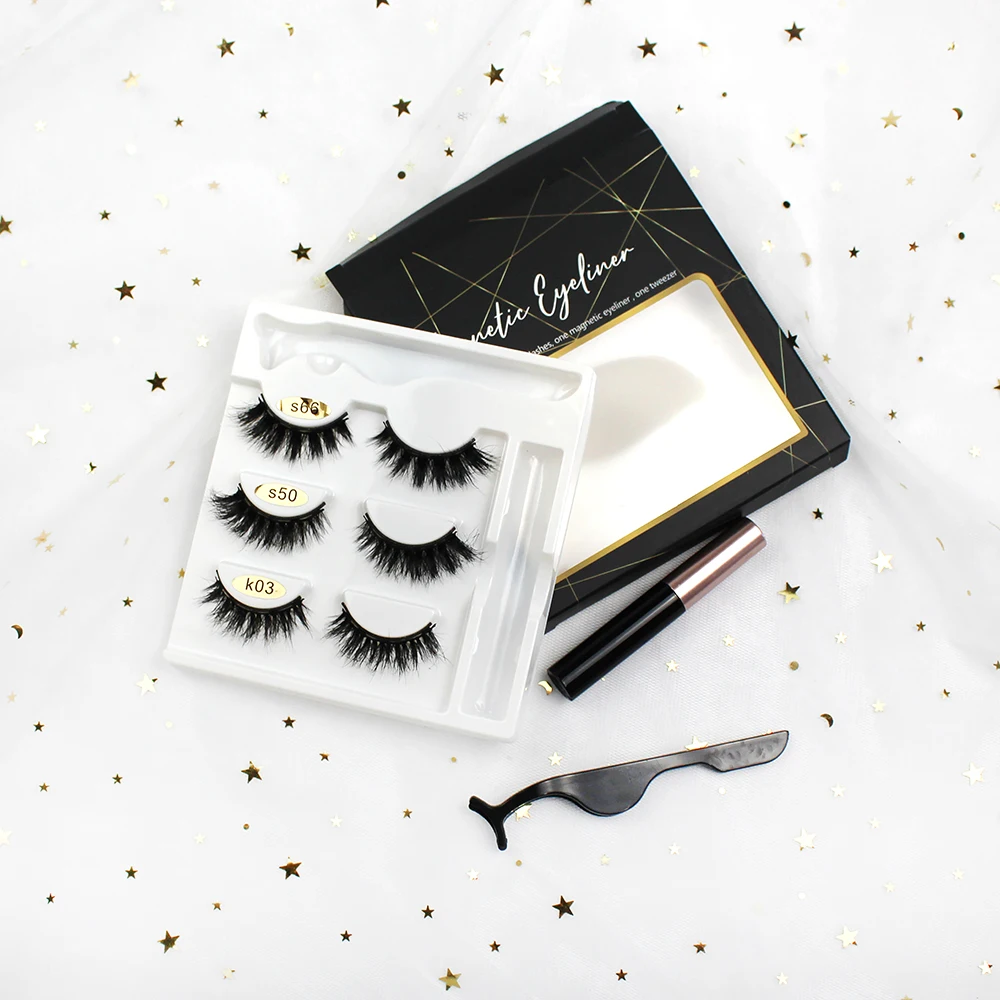 

new arrival natural false eyelashes eyelashes private label custom magnetic eyelashes and eyeliner, Nature black