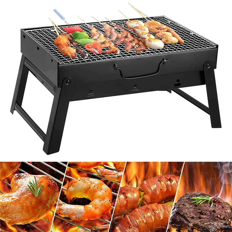 

Folding Bbq Grill Portable Cooking Grid Hot Sale Camping Barbecue Charcoal Oven Outdoor Steel All-season 3~5 Persons