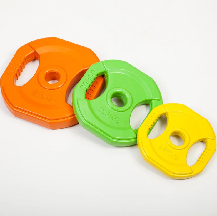 Aerobic Group Fitness Studio Weight Lifting Color Weight Rubber  Barbell Set Made in China Price Concessions Fitness FITNESS