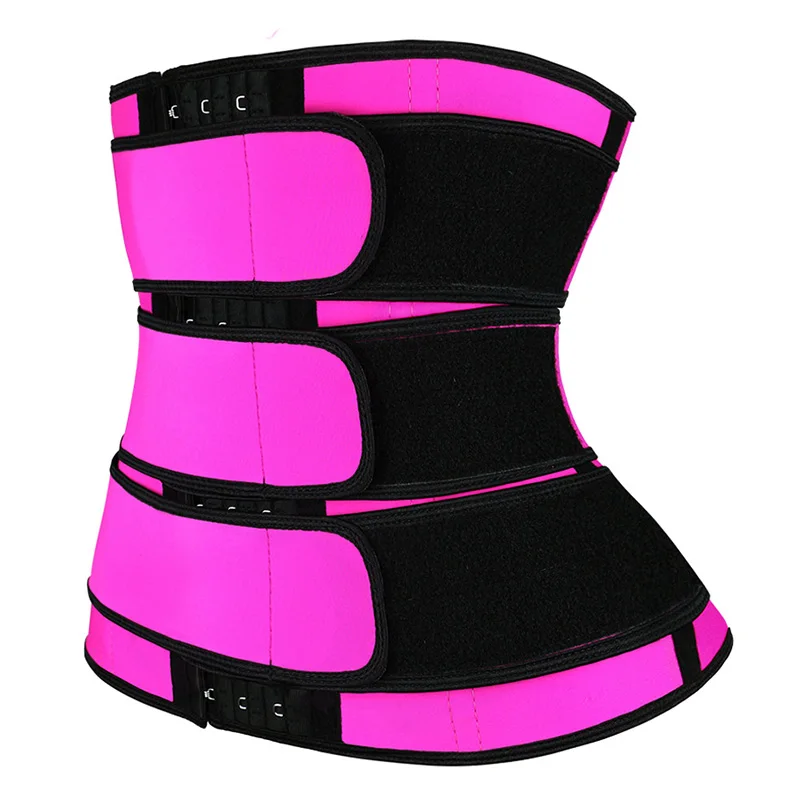 

Dropshipping maskateer Waist Trainer Three Row Hooks Waist High Compression 3 Strap Waist Trainer Belt, Black,grey,rose pink