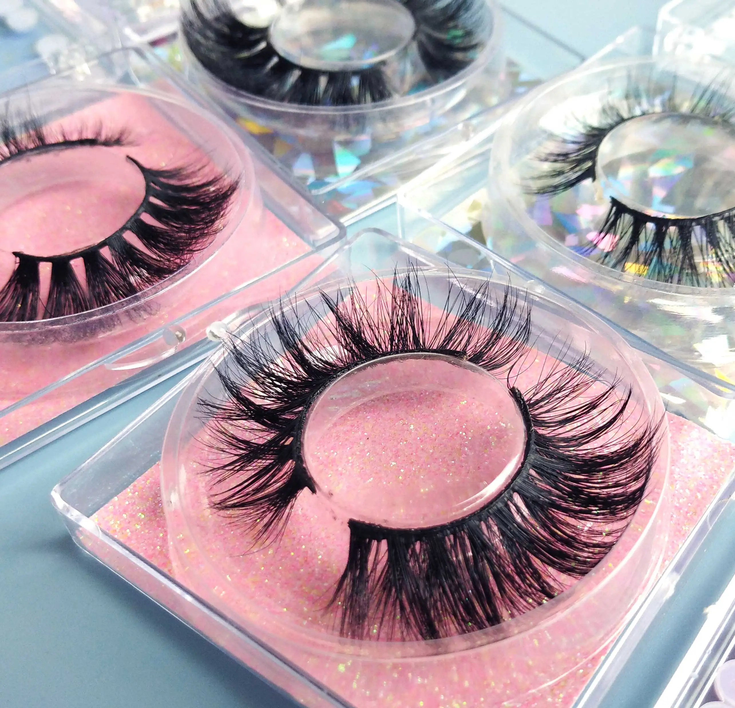 

Hot Selling 3D Mink Eyelashes Real Siberian Dramatic Mink Lashes And Custom Box, Natural black& colorful