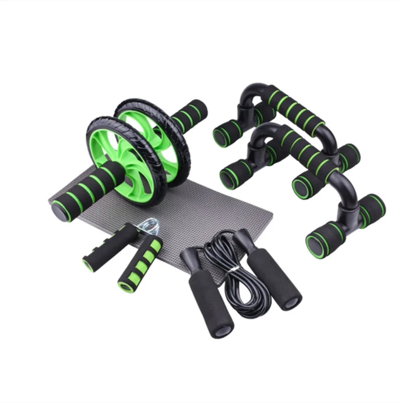 

Jump Rope Hand Gripper and Knee Pad AB Abdominal Wheel Roller Kit for Fitness Training, Customized color