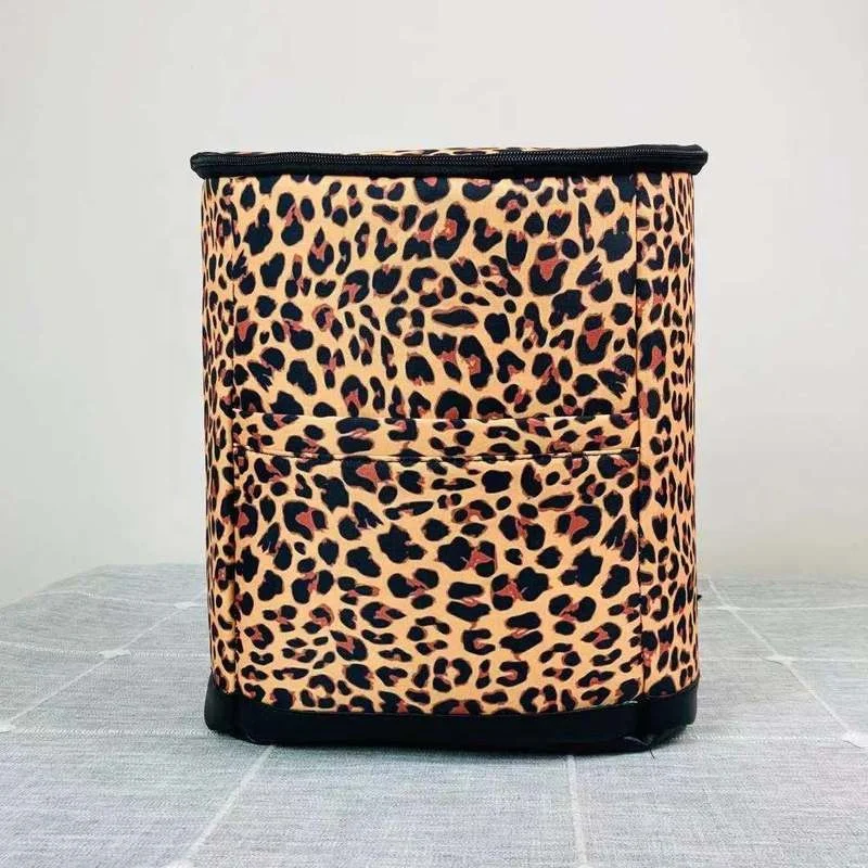 

2021 Latest Stylish Cow And Leopard Print Travel Thermal Insulated Cooler Bag Beach Ice Wine Beer Cooler Backpack Bag for Women