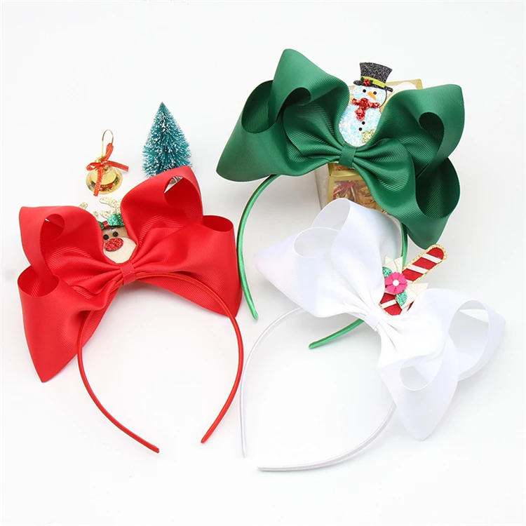 

Christmas Cute Antlers Santa Claus Big Bowknot Hairband Hair Hoop Headband For Christmas Hairbands