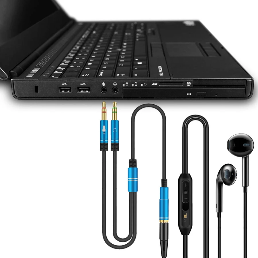 
Headphone Splitter Earphone Adapter 3.5mm Jack Female to 2 Male Audio Aux Cable 