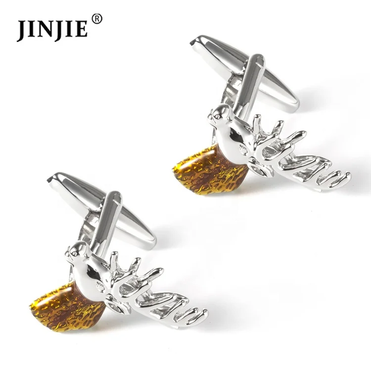 

Hot sale men fashion novelty style animal head cufflinks for shirt, As pics