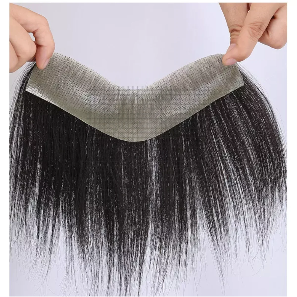 

AU LONGFOR Quality Thin Forehead Hair Replacement Human Hair Men Toupee for Bald Women or Men Chinese Remy Hair Free Style