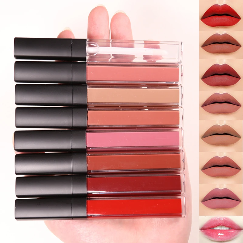 

Personalized Private Label Glossy Matte Clear Lip Gloss Bulk Wholesale Unique Square Lip Gloss Tubes