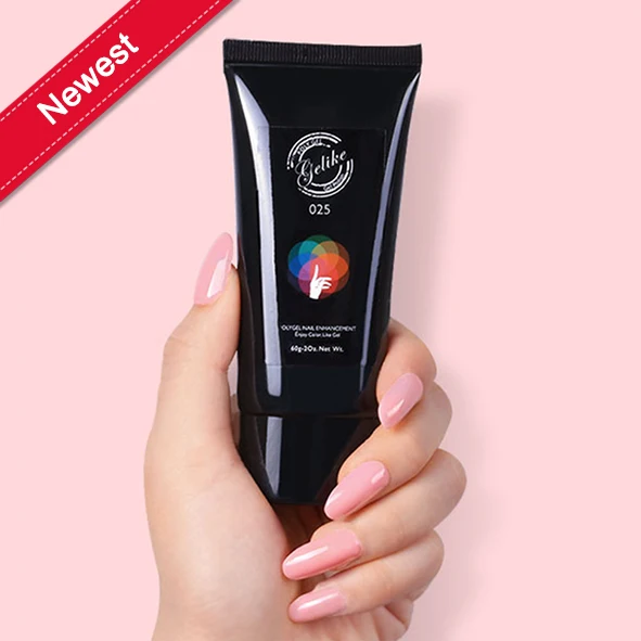 Poligel poly gel long duration soak off gel nail polish 60g tube polygel kit  with private label