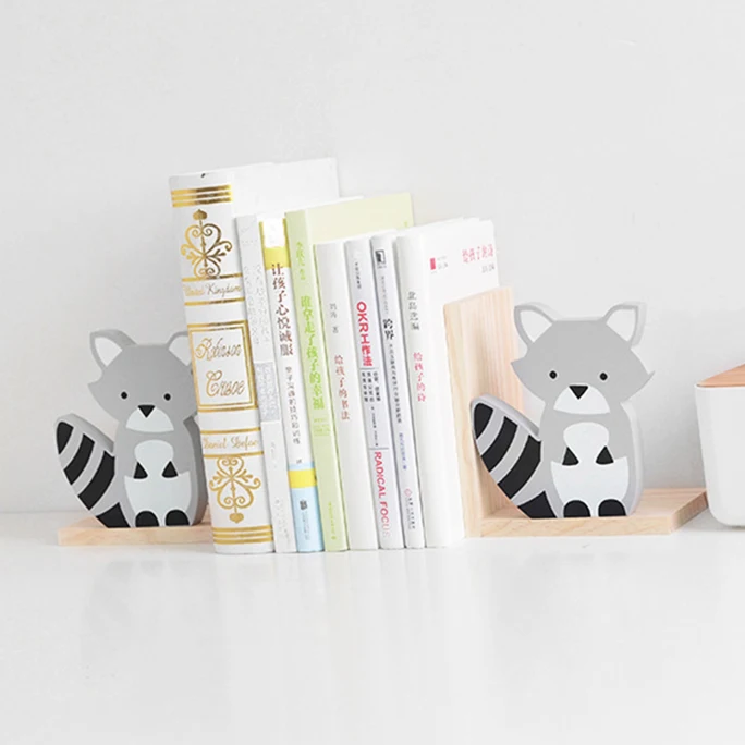 

New design wood kawaii stationery set decoration wooden magazine file holder animal shaped book holder, As picture