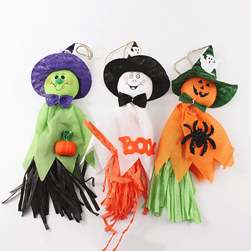 

Promotional sale fall halloween party decoration props scarecrow kid shape charm luxury accessories home decor
