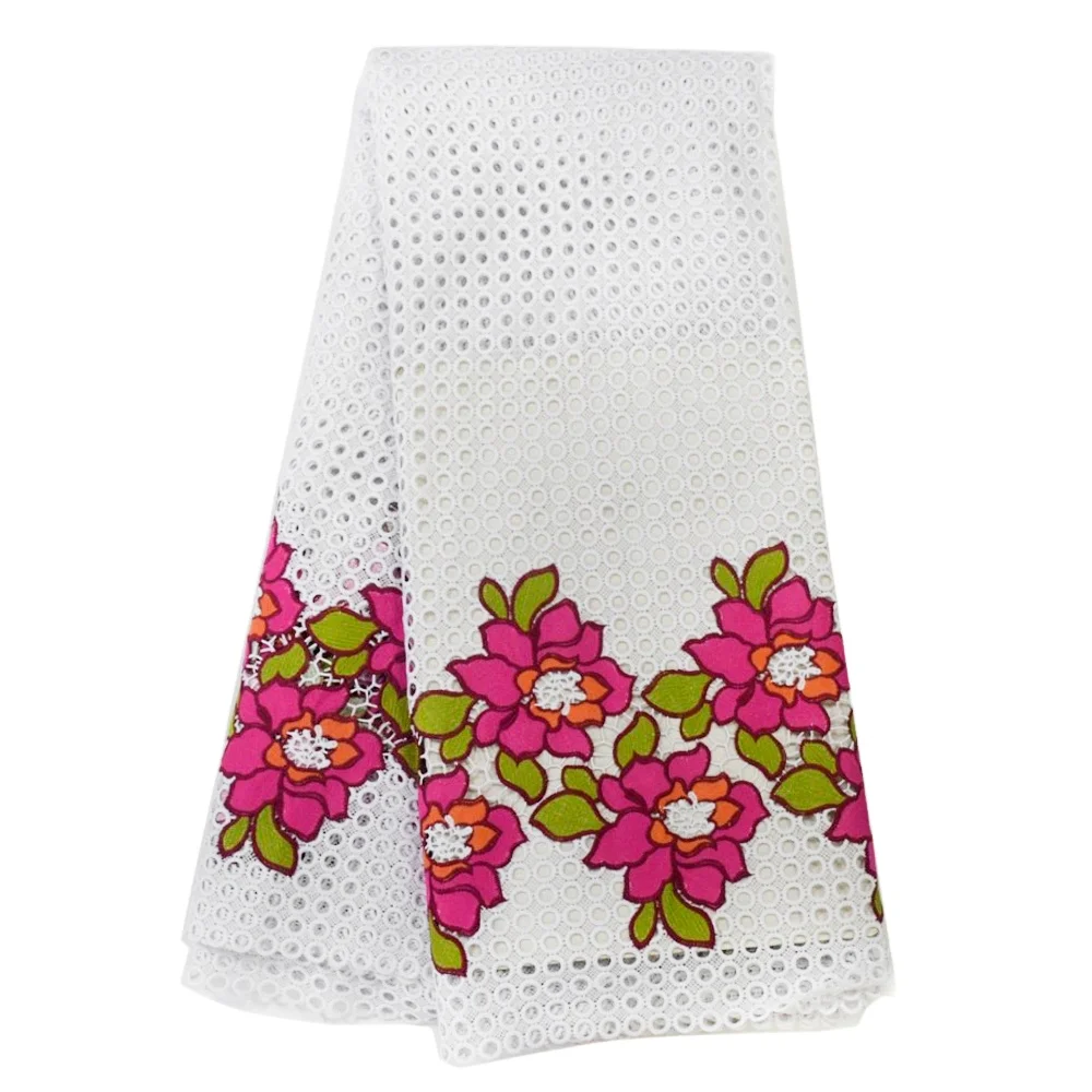 

High Quality African Thickness New Guipure Lace Flower Pattern Cotton Lace HY1677, As pic show