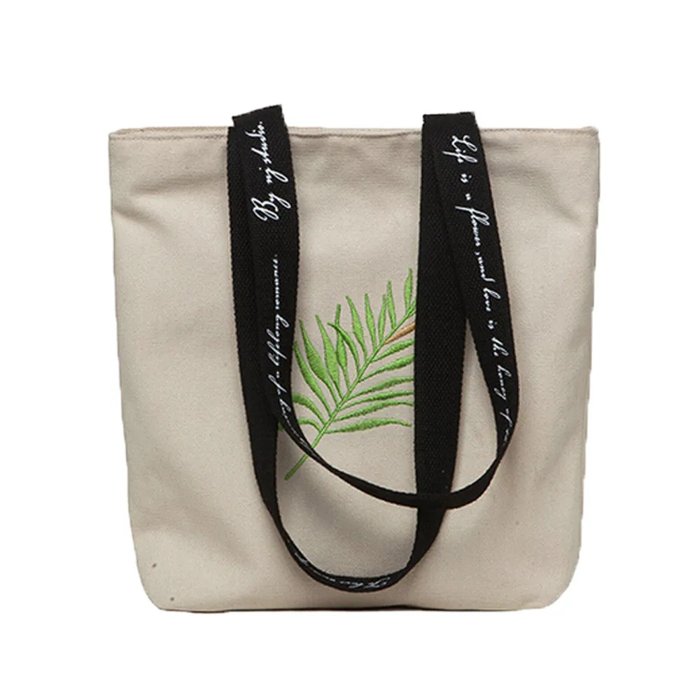 帆布手提袋女士肩沙滩旅行购物袋