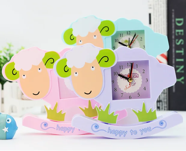 
Korean version of the cute creative horse sheep sheep see saw small alarm clock clock 