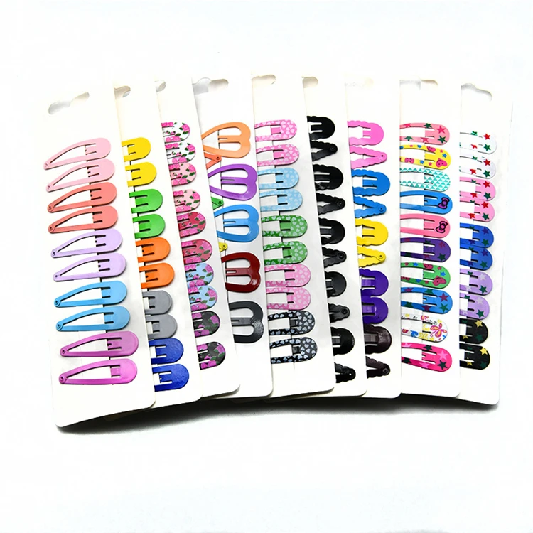 

Korean children's water drop bb clip 5CM printing paint snap clip set
