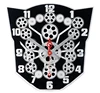 17 inch Moving Gear Transformers with black plexy glass dial acrylic Creative Modern Mirror Clock living room Silent Table Decor